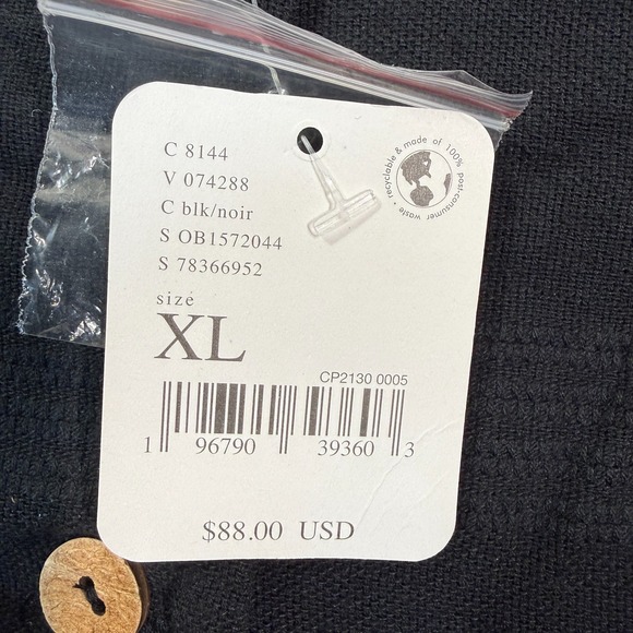 Free People Top Womens XL Black Short Sleeve Cropped Button Front Shirt NWT - Picture 4 of 6